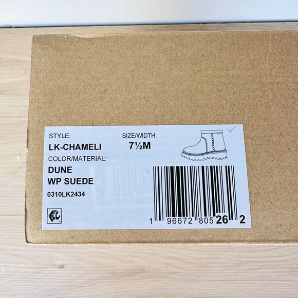 ⭐Lucky Brand Womens Suede Ankle Boots 7.5 Chameli Leather Platform Beige Booties - Picture 8 of 8